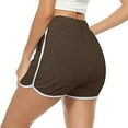 thumbnail image 3 of Abcnature Plus Size Shorts, Womens Athletic Shorts, Women High Waist Yoga Women Bandage Elastic Waist Casual Short, Comfy Beach Shorts, Yoga Pants, Cycling Sport Shorts Brown XL, 3 of 4