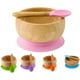 thumbnail image 1 of Plato de bambú para bebé con ventosa antideslizante que incluye plato con ventosa para bebé, plato de alimentación con ventosa estable, cuchara para bebé a juego, juego de vajilla para bebé de alta ca JFHHH pequeña, 1 of 5