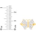 thumbnail image 5 of Floreo 10k Yellow Gold 12mm Pave CZ Butterfly Ring, Sizes 4 - 10, 5 of 5