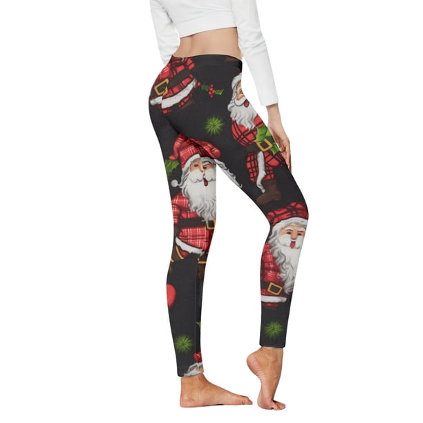 WILLBEST Mallas de Yoga Con Estampado Navideño Para Mujer, de Cintura Alta, Cómodas, Elásticas, Para Entrenamiento y Fitness Chica