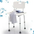 thumbnail image 2 of Jaxpety Chaise de Douche Réglable en Hauteur 6 Tabouret de Bain Dossier Détachable, 2 of 9