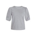 thumbnail image 5 of Time and Tru Women's Cotton Crewneck Tee with Puff Sleeves, Sizes XS-XXXL, 5 of 5