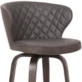 thumbnail image 2 of HomeRoots 477176 40 x 20 x 20.5 in. Brown Faux Leather & Iron Swivel Bar Height Chair, 2 of 3