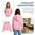 thumbnail image 4 of Hoodies for Teen Girls Zip Up Cute Hoodies Fall Jacket OverSized Casual Sweatshirts with Pocket (APink,5-6 Years), 4 of 6