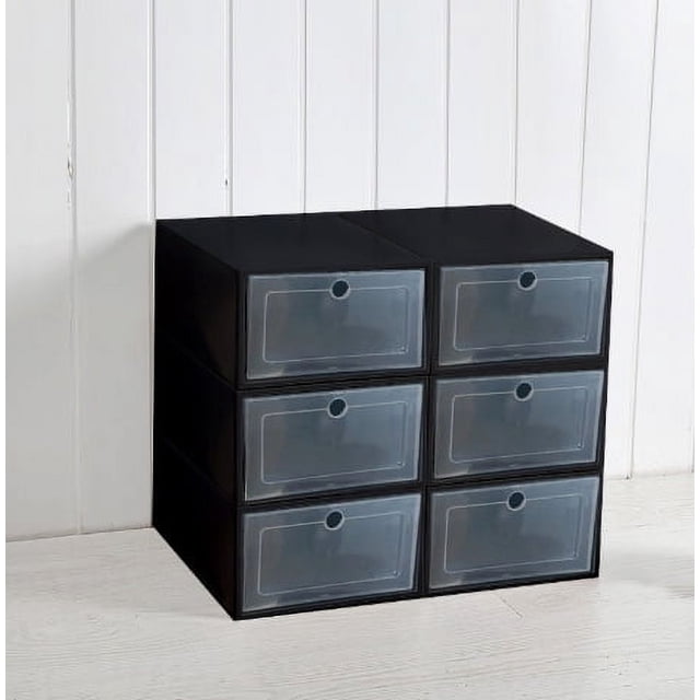 Caja de almacenamiento de zapatos de plástico transparente PP con tapa, caja de almacenamiento de zapatos para el hogar, zapatero empalmable a prueba de polvo y humedad