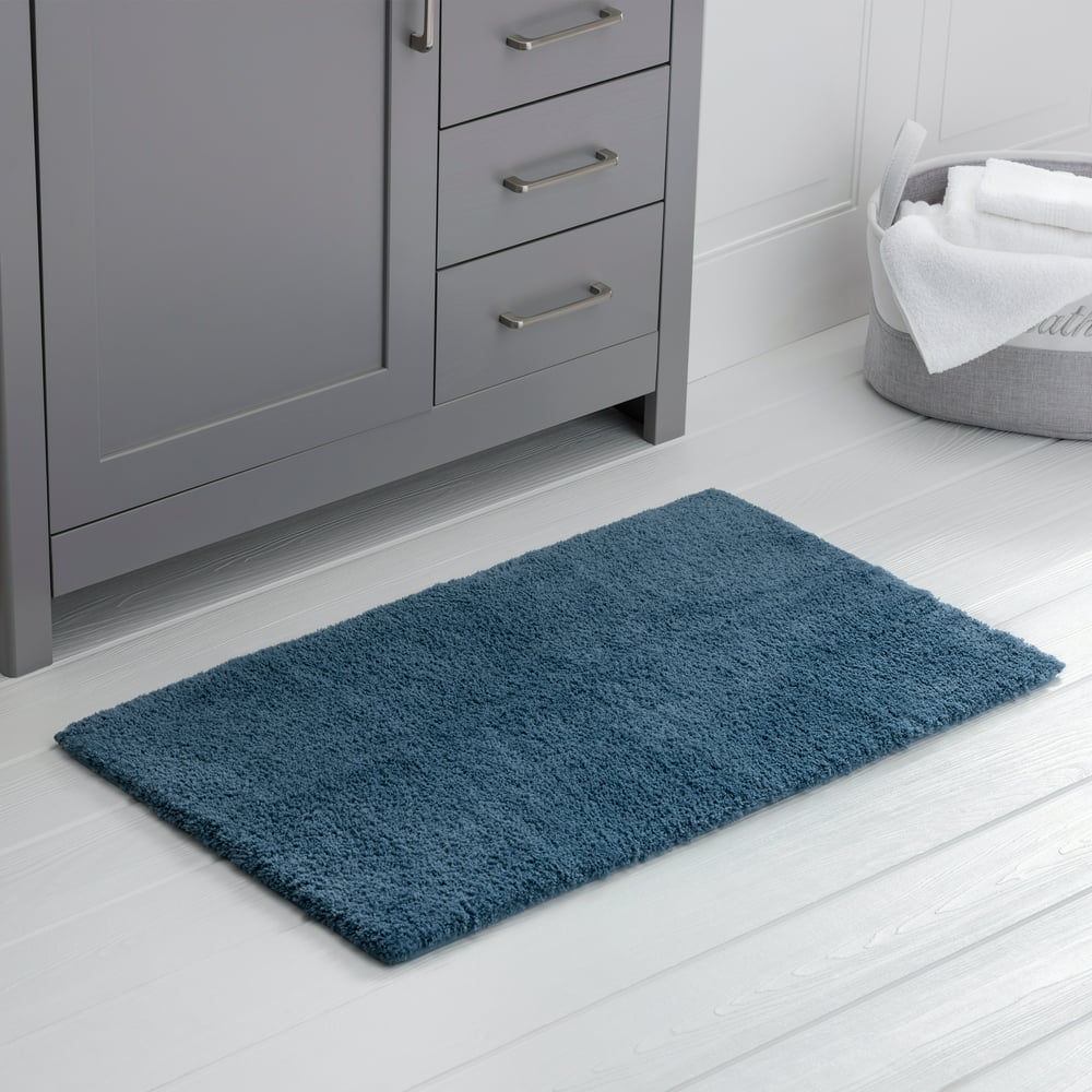 Better Homes & Gardens Ultra Soft Bath Rug, 20" x 34", Blue Admiral