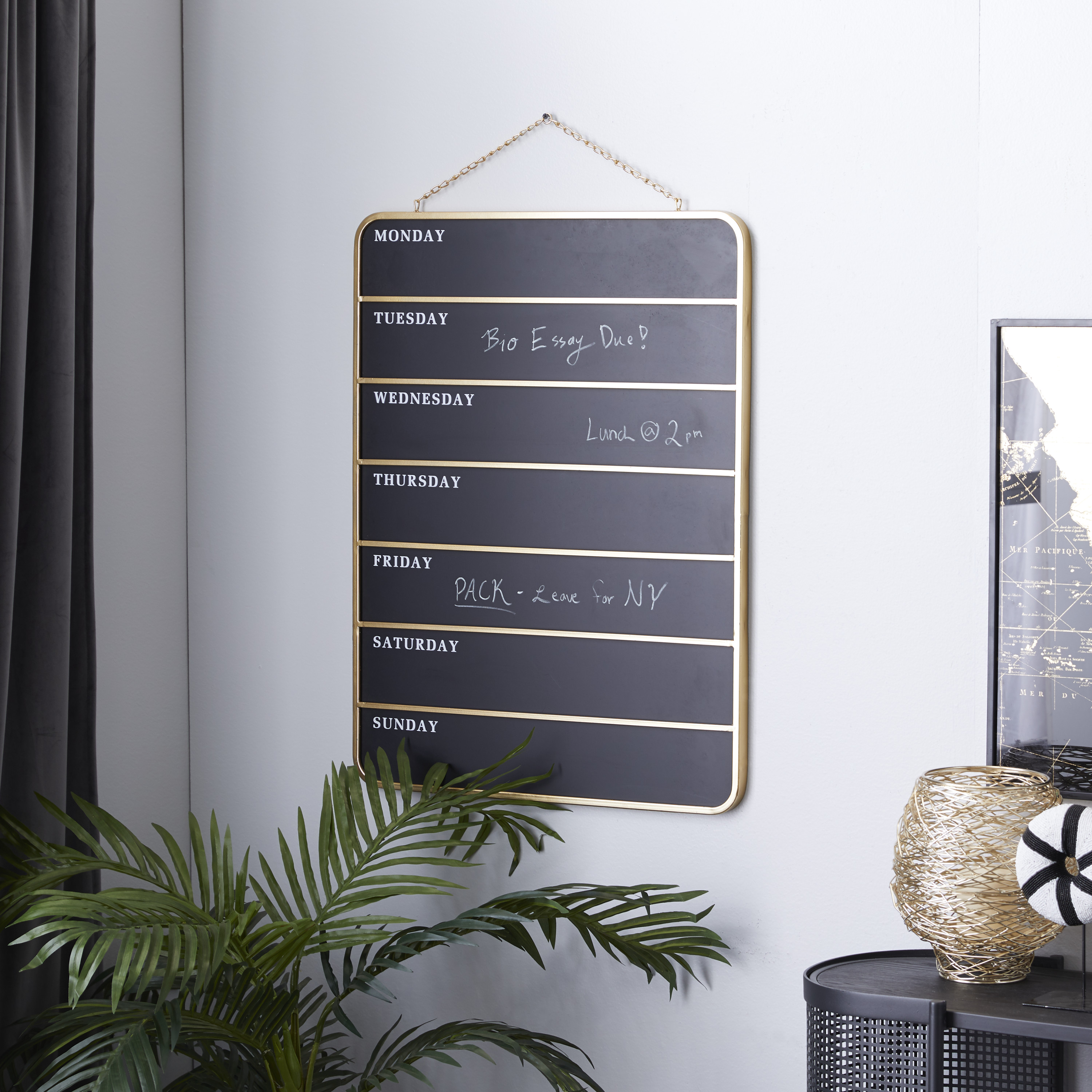 DecMode Black Wood Calendar Sign Wall Decor