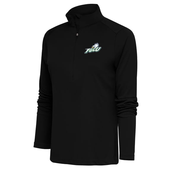 Women's Antigua Black Florida Gulf Coast Eagles Tribute Half-Zip Pullover Top