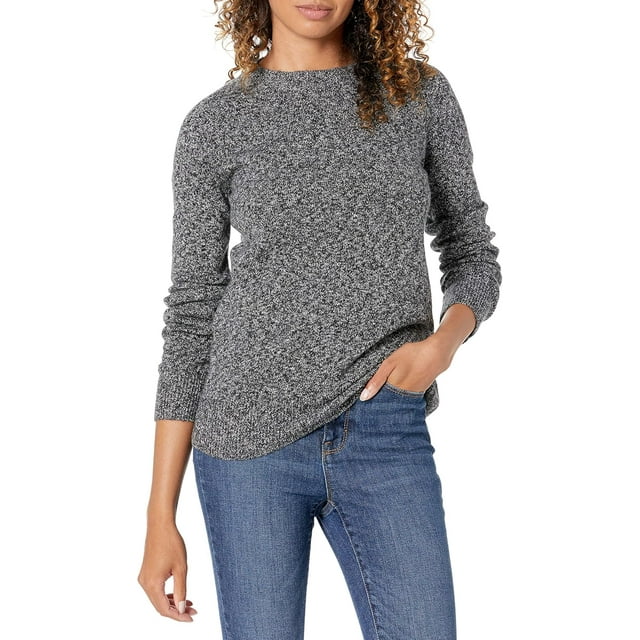 walmart Essentials Chandail à Col Rond à Manches Longues pour Femmes, Coupe Classique, Toucher Doux