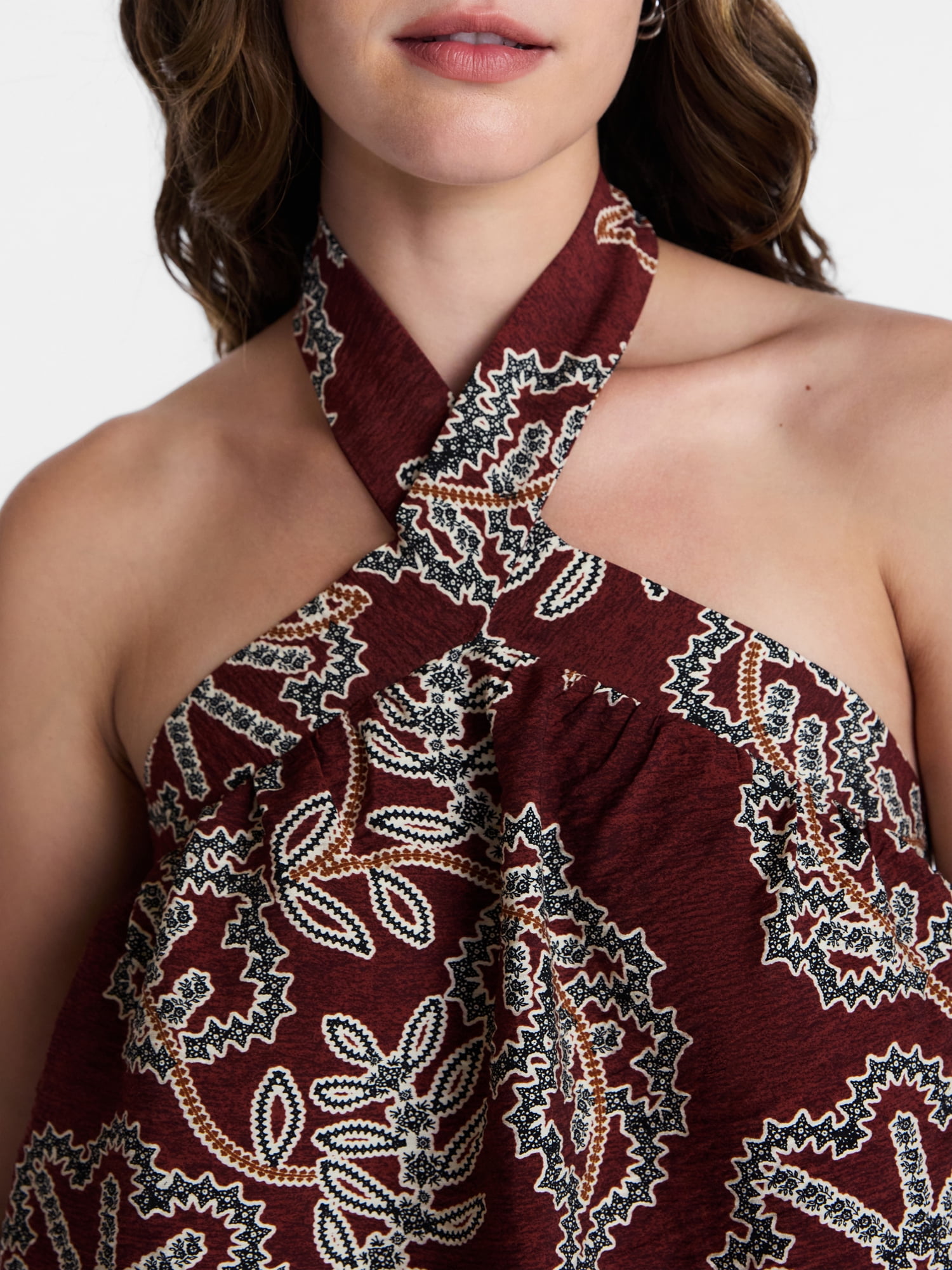 Time and Tru Women's Print Halter Top, Sizes XS-XXXL