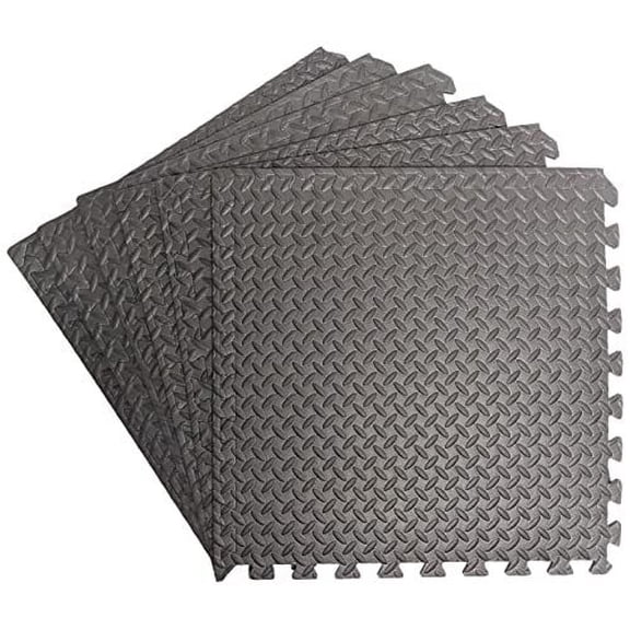 24 Square Feet / 6 Interlocking Foam Tiles ½-inch Thick Exercise Mat - Soft S...
