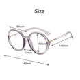 thumbnail image 2 of Women Men Glasses Retro Round Large Frame Plain Blue Light Blocking Glasses Frame, 2 of 3