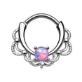 thumbnail image 4 of Septum Daith Rook Hinged Clicker Syntactic Opal Set Nose Ring 16 Gauge, 4 of 5