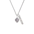 thumbnail image 2 of Delight Jewelry Silvertone Antiqued Dragon Spinner Silvertone Live the Life You Have Imagined Bar Charm Necklace, 23", 2 of 4