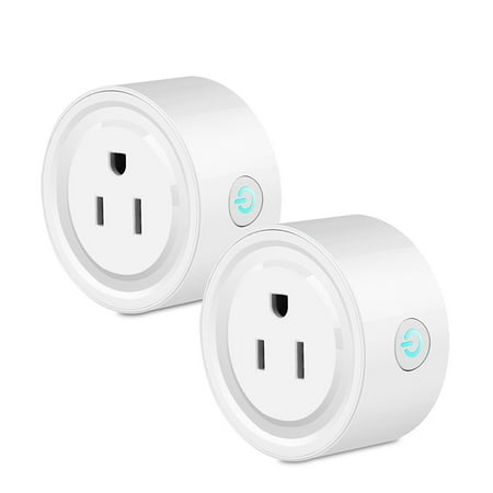 2-pack Smart Wifi Voice/Remote Control Plug Outlet Compatible with Alexas, Mini Wifi Socket Plug Timing Function No Hub Required Control Home Appliances from Anywhere for iOS Android Phone