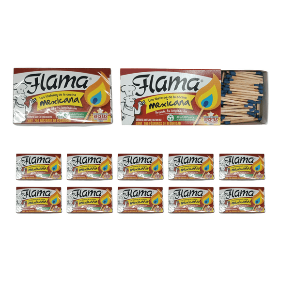 Fósforos Flama Cocina 10 Cajitas 200 Fósforos C/u