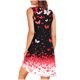 thumbnail image 4 of Camisón corto estampado con bolsillos para mujer, sin mangas, con pliegues, cuello redondo, de poliéster, 4 of 5