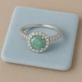 thumbnail image 3 of 1.30 Ct Emerald 925 Sterling Silver Solitaire Accents Women Valentines Day Gifts Ring, 3 of 6