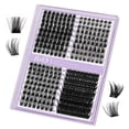 thumbnail image 1 of Lash Clusters 40D-0.07D-9-16MIX B&Q LASH Pestañas individuales 280 grupos de pestañas postizas 20D 30D 40D Extensiones de pestañas individuales Cluster DIY Extensiones de pestañas en casa (40D-0.07D,9, 1 of 4