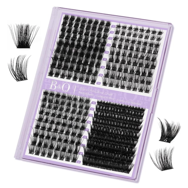 Lash Clusters 40D-0.07D-9-16MIX B&Q LASH Pestañas individuales 280 grupos de pestañas postizas 20D 30D 40D Extensiones de pestañas individuales Cluster DIY Extensiones de pestañas en casa (40D-0.07D,9