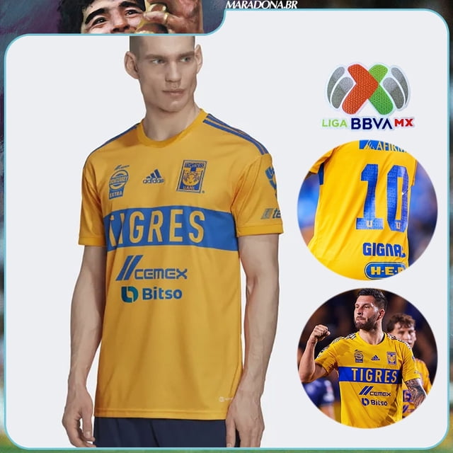Jersey Tigres 2022 2023 Local Camiseta de Fútbol Personalización Nombre Número
