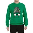 thumbnail image 3 of Messy Bun Soccer Life | Mom Life Game Day Vibes Sports Lover | Mother's Day Sports Unisex Crewneck Sweatshirt, Kelly, L, 3 of 5