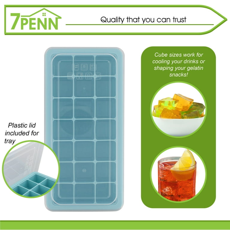 7Penn Silicone Ice Cube Mold, 6 Cubes 6 Spheres Black - Ice Tray Set,  Rubber Ice Cube Trays Flexible Silicone Ice Mold