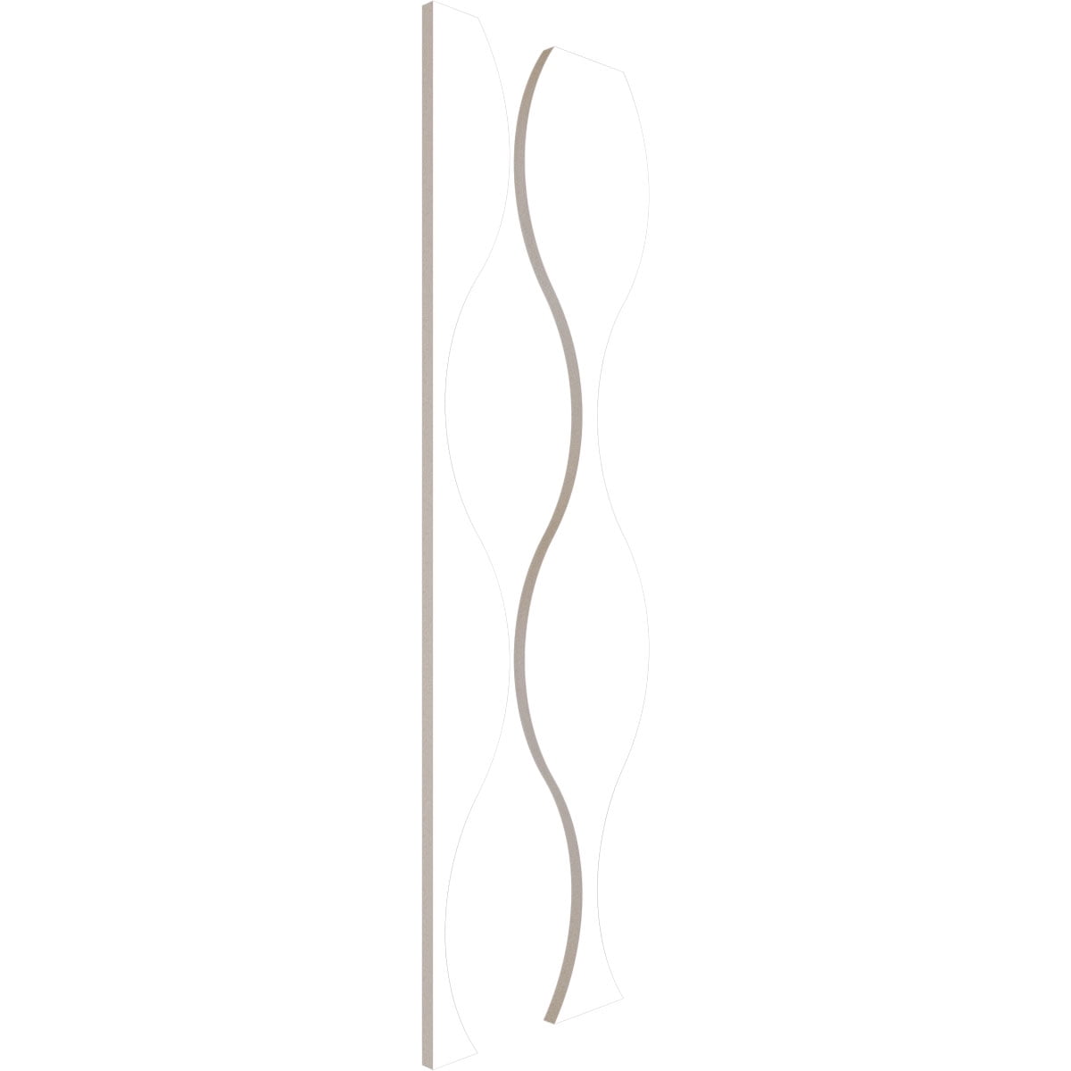 Ekena Millwork 47"H x 3/4"T Ozark PVC Adjustable Decorative Slat Wall Panel Kit, Unfinished (contains 8 Slats + 1 Straight Edge Starter Slat)