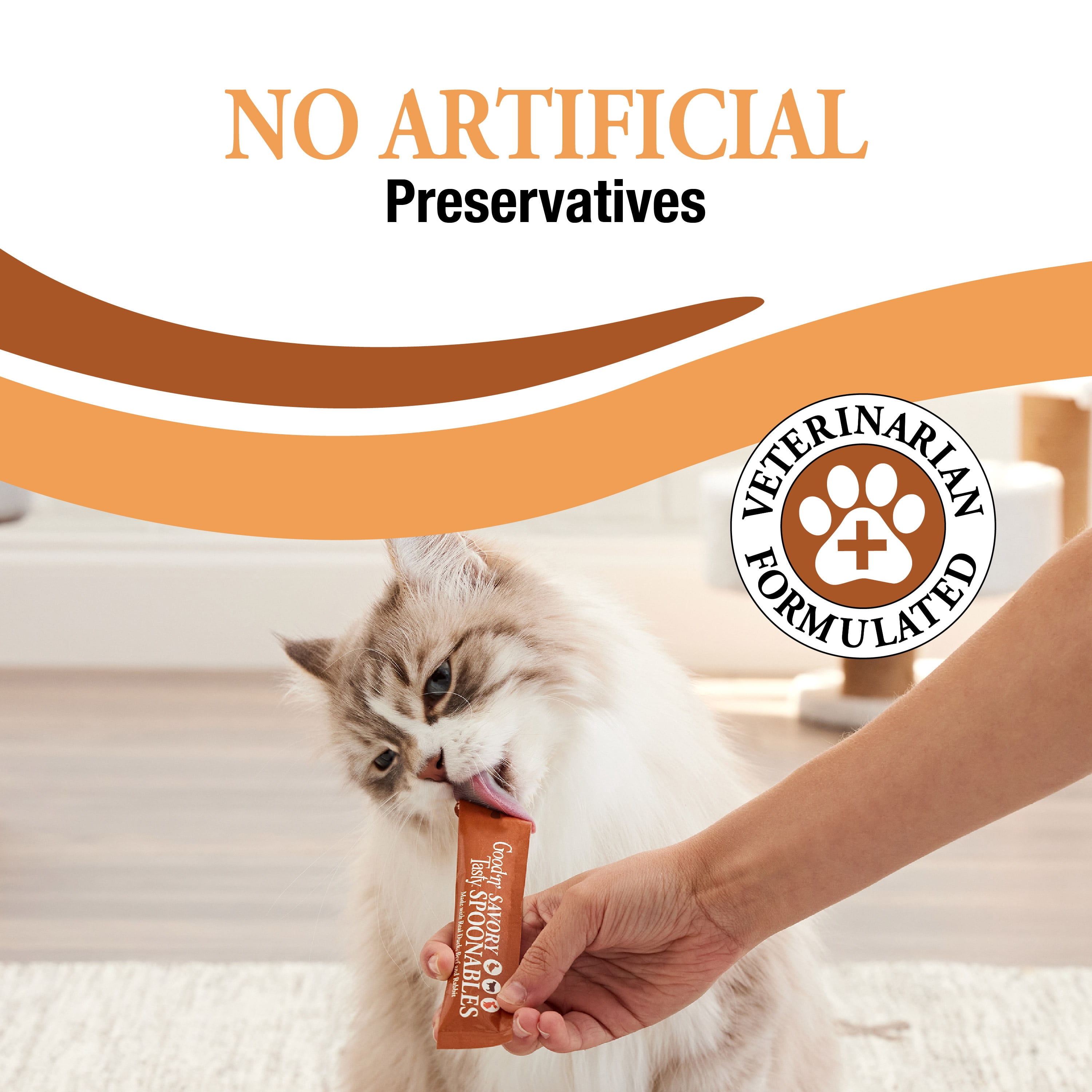 Good 'n' Tasty Savory Spoonables Lickable Wet Treats for Cats, with Duck, Beef and Rabbit, 10 Count