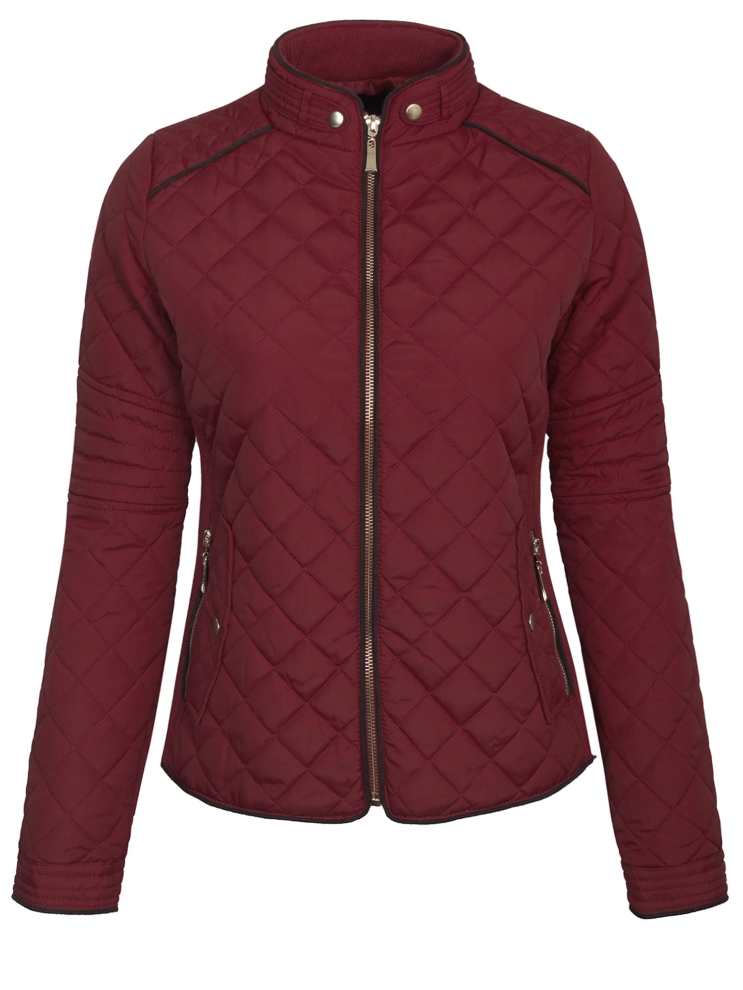 KOGMO Womens Quilted Jacket Fully Lined Lightweight Zip Up Jacket S-3X ...