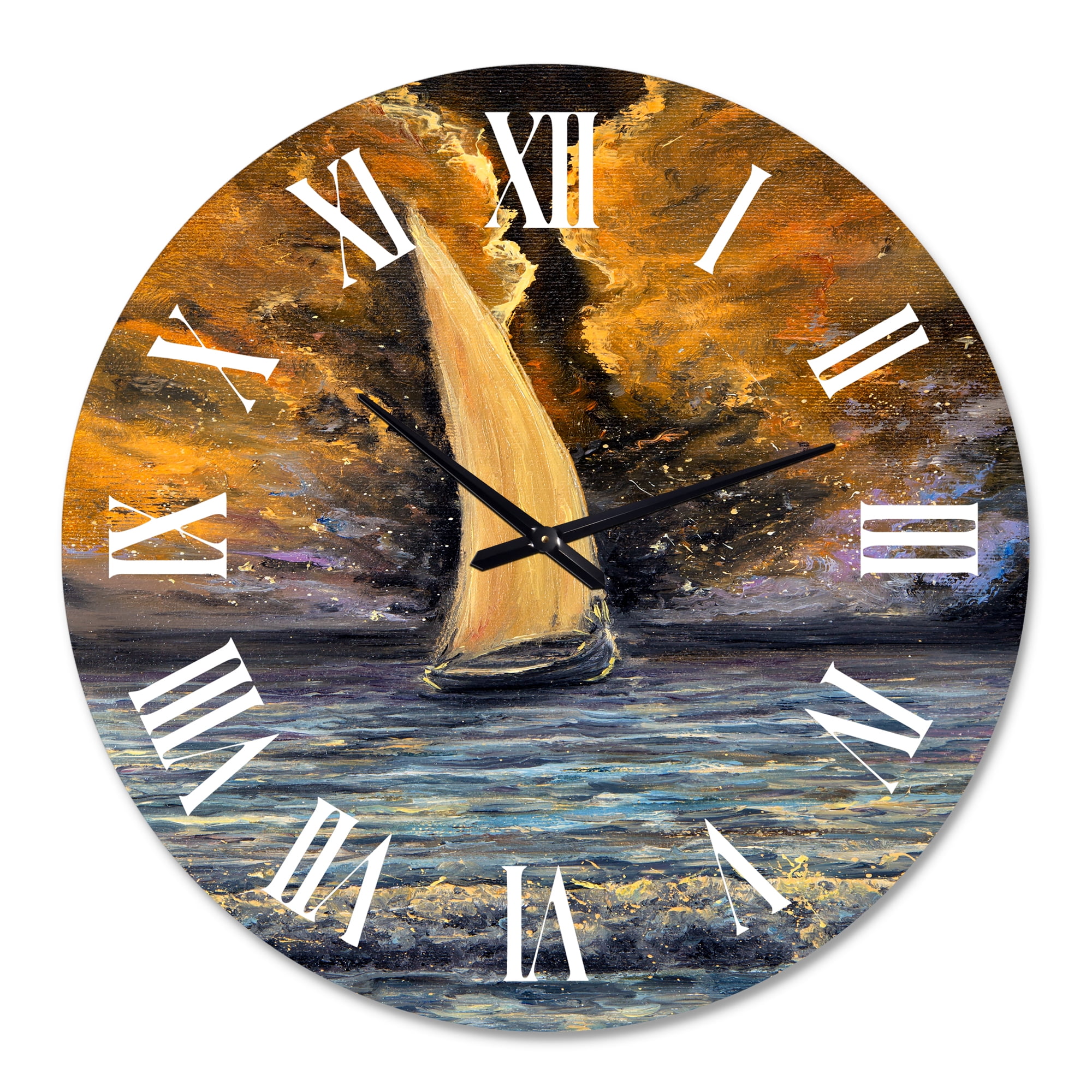 Designart 1 in Quartz Coastal Wall Clock