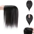 thumbnail image 5 of MY-LADY Woman 100% Remy Real Topper Human Hair Hair Extensions Natural Daily Hair Wigs Straight Hair Piece #1B Natural Black 6inch, 5 of 8