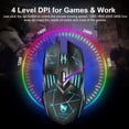 thumbnail image 4 of RGB Gaming Mouse Wired Programmable Ergonomic USB Mice with 4 Level DPI, 4 Color Backlit, 6 Buttons for Laptop PC Computer, High Precision PC Gaming Mice for Desktop, Windows, Mac, Gamer, Black, 4 of 9