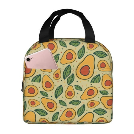 Insulated Lunch Bag for Women Men - Leaves Avocado Leakproof Cooler Lunch Box for Women Men  Lunch Tote Bags for Work School Picnic Travel