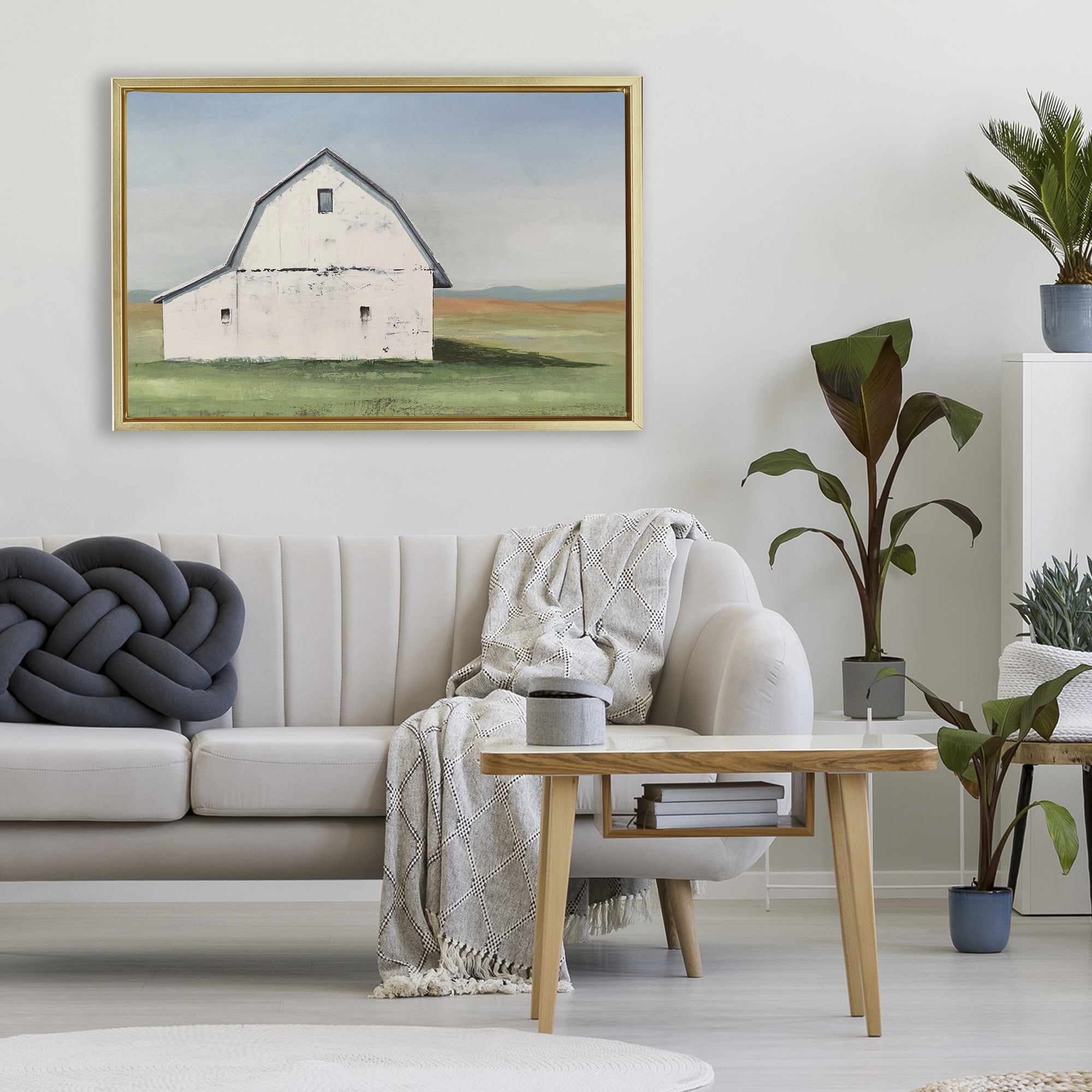 Stupell Industries Weathered and Wise Barn Gold Framed Floater Canvas Wall Art, design by Max Maxx