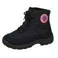 thumbnail image 6 of Snow Boots for Men Comfy Furry Lined Warm Winter Ankle Booties Trendy Antislip Lace up Thick Sole High Top Hiking Boots Sneakers Black Size 12, 6 of 6