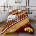 thumbnail image 2 of YST Football City Queen Quilt Set American Football Bedspread Set Birthday Gifts for Men Kids Sports Football Fans Coverlet Set Geometry Striped Bed Set 3Pcs,Brick-Red Yellow(Washington), 2 of 3