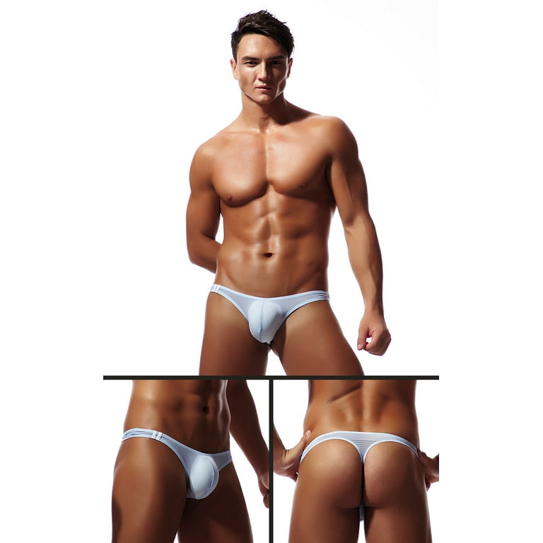 Smooth Ice Silk Stretch Elastic Sexy Male Thong Underwear Men's
