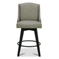 thumbnail image 3 of CHITA 26 in Swivel Upholstered Faux Leather Barstool Set of 2 for Kitchen Island, Full Back&Wood Legs, Stone Gray, 3 of 8
