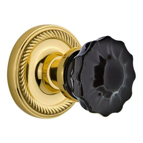 Nostalgic Warehouse Ropcrb_Prv_234_Nk Rope Solid Brass Rose Privacy Door Knob Set - Brass