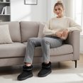 thumbnail image 2 of Ecetana Women's Fuzzy Plush House Slippers Warm Memory Foam Indoor Outdoor Non-Slip Booties, 2 of 8