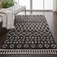 thumbnail image 2 of Nourison Moroccan Shag MRS02 Charcoal/Cream Indoor Area Rug - 3'11" x 6'7", 2 of 10