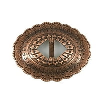 Conchos Mixed Finishes Western 1 1/4" Oval; Scalloped Style Slotted - Various Colors and Sizes (20 Pieces, Antique Copper)