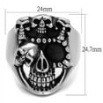 thumbnail image 2 of Luxe Jewelry Designs High Polished Stainless Steel Skull Shaped Men's Ring with Black Jet Epoxy -, 2 of 4
