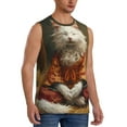 thumbnail image 2 of Daiia Haystack Meditating Cat Printed Men's Tank Tops,Casual Soft Sleeveless Gym Muscle Shirts Bodybuilding Tee-XX-Large, 2 of 8