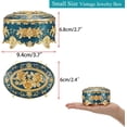 thumbnail image 4 of ABPETE Vintage Metal Jewelry Box - Oval Trinket Box Ring Case with Rose Pattern Jewelry Storage Box for Ring Earrings Necklace, Keepsake Box for Women, Blue, 4 of 18