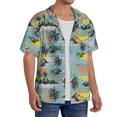 thumbnail image 4 of Wukai Hawaiian Style Men's Casual Short-Sleeve Button Down Shirt - Lightweight Summer Dress Shirt for Daily Wear-Small, 4 of 7