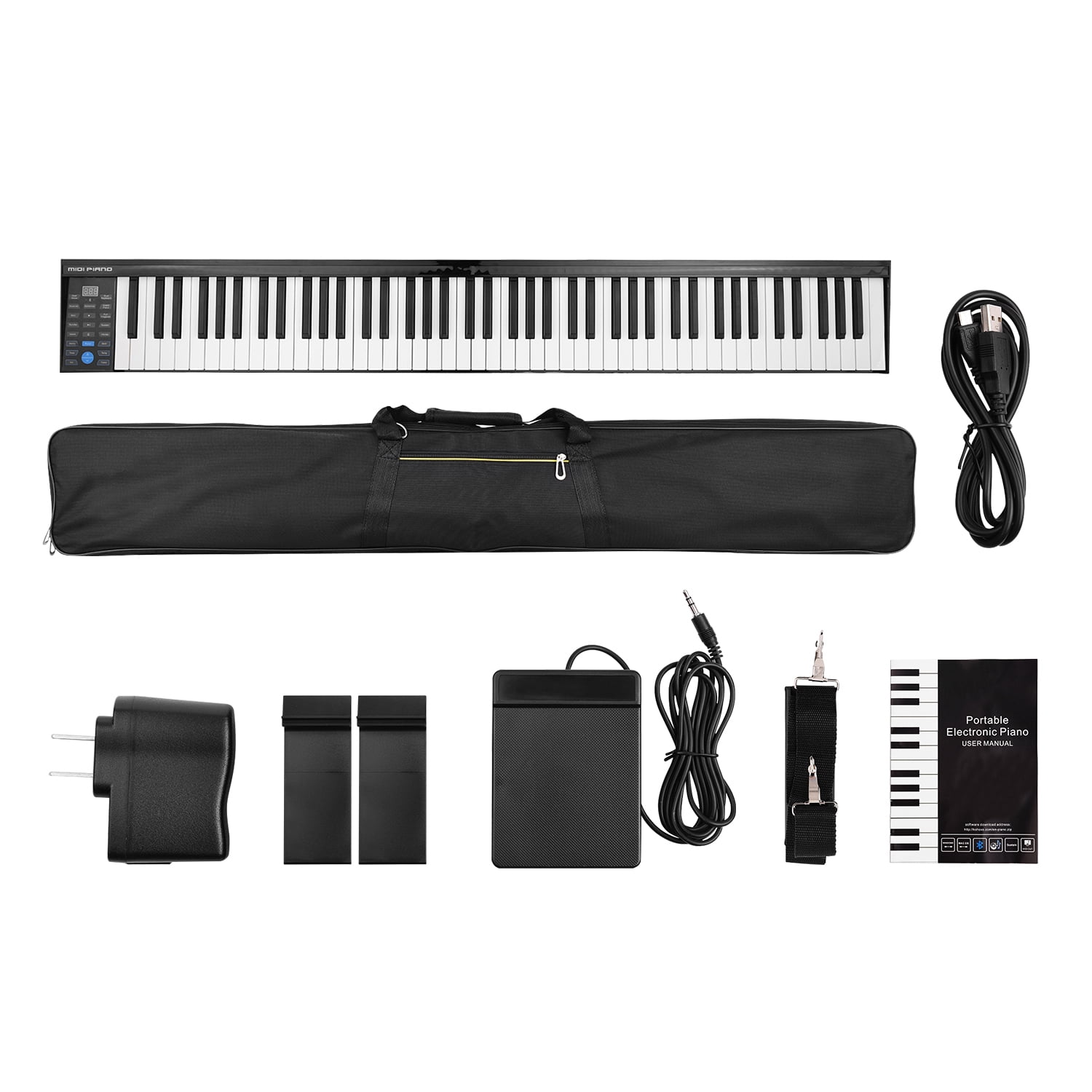 88 Keys Digital Electronic Piano Keyboard MIDI Output Builtin Stereo