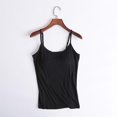 thumbnail image 2 of Camisola para mujer con sujetador incorporado, chaleco con cuello, camisetas sin mangas acolchadas y ajustadas, 2 of 5
