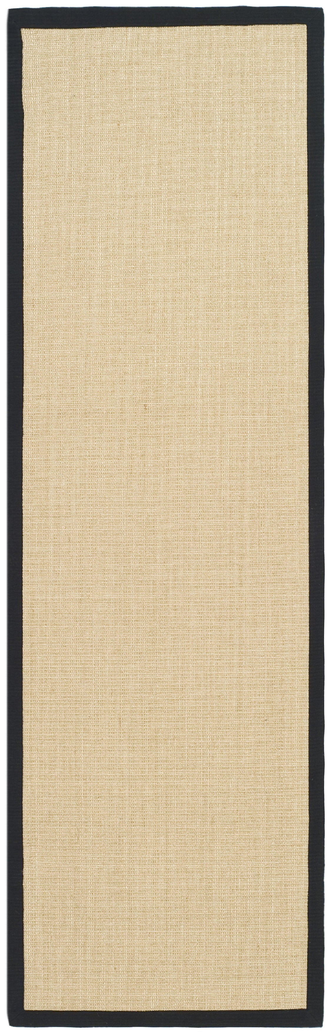 SAFAVIEH Natural Fiber Forrester Border Sisal Runner Rug, Maize/Black, 2'6" x 8'